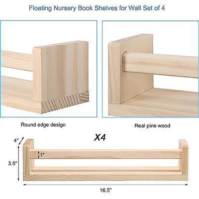 COMAX Small Book Shelf Organizer for Kids, Floating Bookshelf for Toddler  Baby Room Bedroom, Set of 3 Wall Bookshelf Nursery Book Shelves Holder