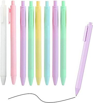 Four Candies 12Pack Pastel Gel Ink Pen Set, 11 Pack Black Ink Pens with  1Pack Highlighter for Writing, Retractable 0.5mm Fine Point Gel Pens, Cute