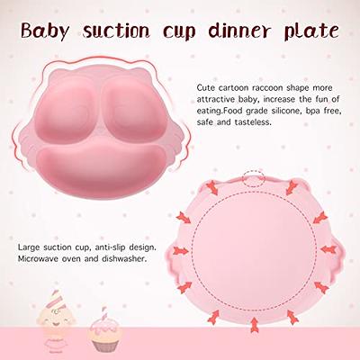 Silicone Baby Feeding Set w/ Suction Divided Plates with Lids, Suction  Bowls, Drinking Cups, & Baby Spoons - 100% Food-Grade Baby Led Weaning  Supplies