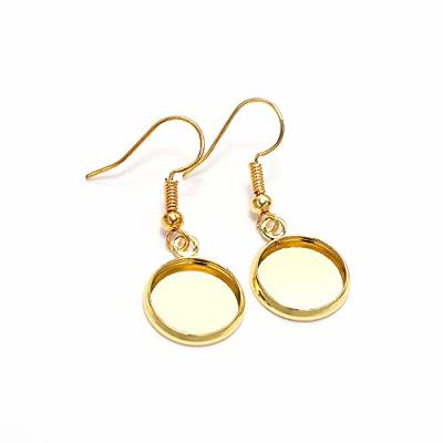 10PCS 14MM 14k Gold Color plated Round Earring Clasps Hooks For DIY Earring  Accessories jewelry making