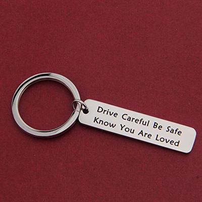 LQRI Drive Safe Keychain Drive Careful Be Safe Know You are Loved Keychain  New Driver Gift Teen Girl Sweet 16 Gift (Silver) - Yahoo Shopping