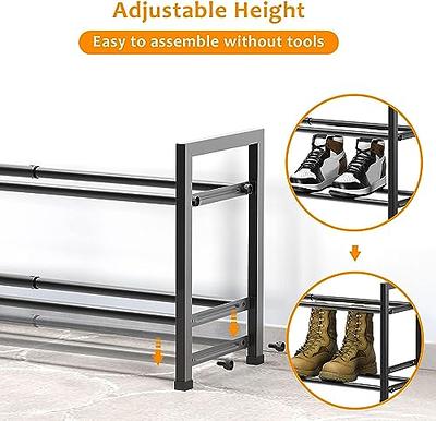 Bumusty Expandable 3 Tier Shoe Rack Organizer, Shoe Organizer for