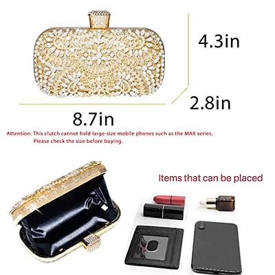 Ladies Shiny Gold Clutch Bag Women's Party Wedding Bridal Prom Evening  Handbag