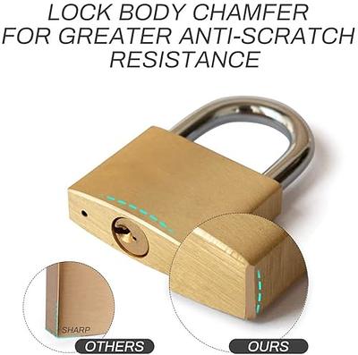 Guliffen Solid Brass Padlock with Key with 1-9/16 in. (40 mm) Wide