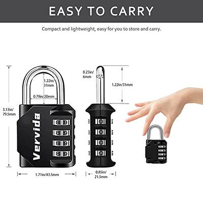 4 Digit Outdoor Waterproof Padlock for School Gym Locker, Fence, Gate,  Toolbox Resettable Combination Locker Lock