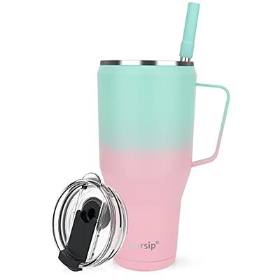 Zukro 50 oz Mug Tumbler With Handle And Flip Straw, Leakproof Vacuum  Insulated Stainless Steel Cup