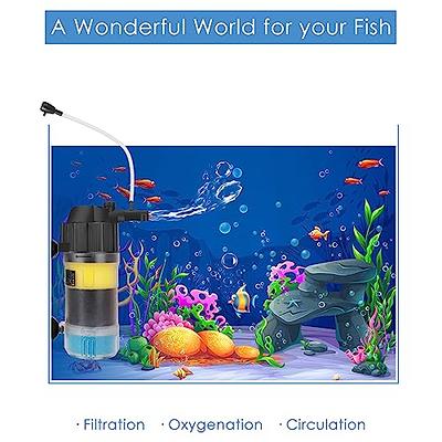 AquaMiracle Aquarium Filter 3-Stage in-Tank Filter Internal Fish Tank  Filter Turtle Filter for 10-40 Gallon Fish Tanks with Dual Water Outlet &  Aeration, Flow Adjustable : : Pet Supplies