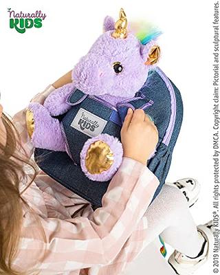 Naturally KIDS Unicorn Backpack for Girls 4-6, Unicorn Gifts for Girls Age  6-8, 5 Year Old Girl Gift Idea, Medium