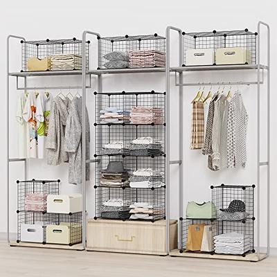 HOMIDEC Cube Storage Organizer 16-Cube Storage Shelf, Closet Organizer for Garment Racks, Closet Organizers and Storage with Metal Hammer, Bookshelf