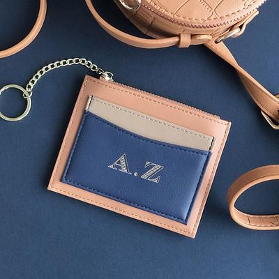 Monogram Leather Credit Card Holder - Personalized Mom Wallet Keychain  Customized Black Emboss Wristlet Gift Wife Present - Yahoo Shopping