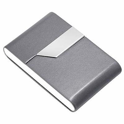 Padike Business Card Holder, PU Leather & Stainless Steel Multi Card Case  for Men & Women, Name Card Holder, Credit Card Wallet, ID Case/Holder with