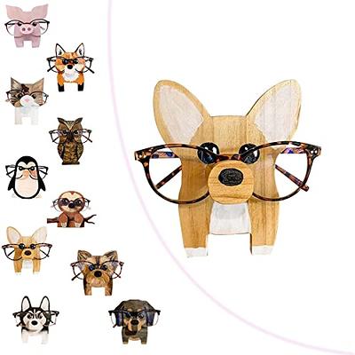 NEWDEZHI Creative Animal Glasses Holder, Wooden Eyeglass Holder, Cute Pet  Glasses Stand for kids, Handmade Carving Sunglasses Display Rack Home  Office