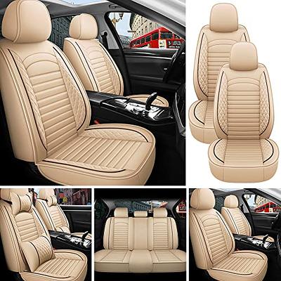 Motor Trend Seat Covers for Cars Trucks SUV, Faux Leather 2-Pack Black Padded  Car Seat Covers with Storage Pockets, Premium Interior Car Seat Cover