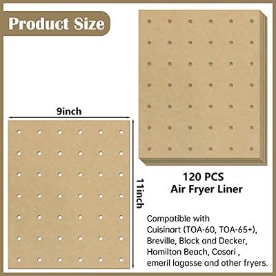 FINECE Air Fryer Liners Square, 100pcs for 5 to 8 qt Air Fryer Disposable Paper Liner Large, 7.9 inch Unbleached Non-Stick Oil-proof Parchment Paper