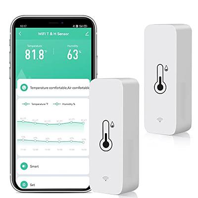 WiFi Temperature Humidity Sensor: Wireless Temperature Humidity Monitor  with App Alert, Free Data Storage Export, Smart Indoor Thermometer  Hygrometer Compatible with Alexa Google Assistant (1 Pack) - Yahoo Shopping