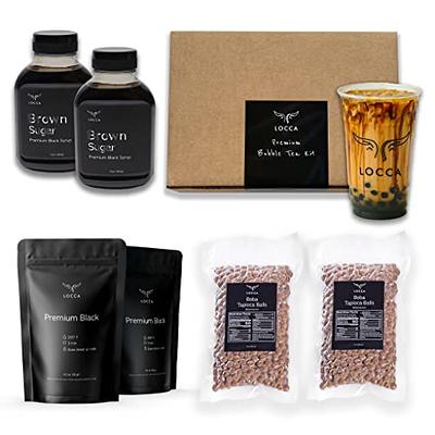 Brown Sugar Boba Tea Kit with Boba Pearls, Brown Sugar Syrup Bubble Tea Kit  up to 40 Drinks