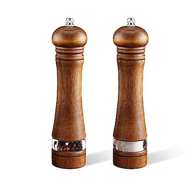 Premium Acrylic Wood Salt and Pepper Mill Set, Pepper Grinders Pack of 2