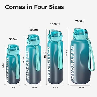 Water Bottle With Straw Leak Proof and BPA Free Drinks Bottles With  Motivational Time Markings Hydration Sports Bottle for Gym Reusable 