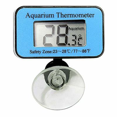 AQUANEAT 2 Pack Aquarium Thermometer, Reptile Thermometer, Fish Tank  Thermometer, Digital Thermometer, Terrarium Water Temperature Test, with  Large LCD Display