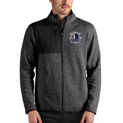 Men's Antigua Heathered Black Dallas Cowboys Course Full-Zip Vest Size: Medium