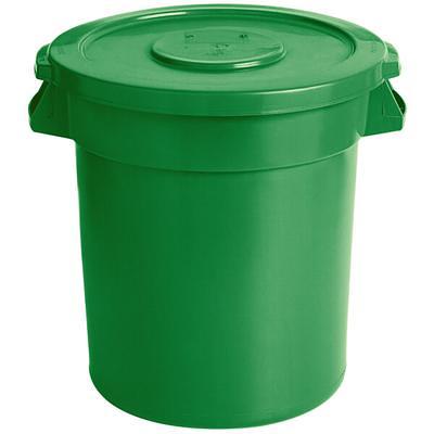 Lavex 50 Gallon Green Wheeled Rectangular Trash Can with Lid