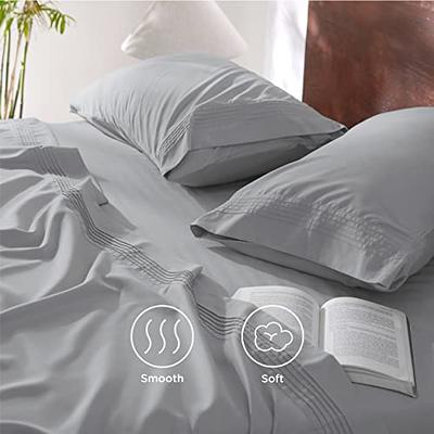 Bedsure Queen Sheets Set Grey - Soft Bed Sheets for Queen Size Bed