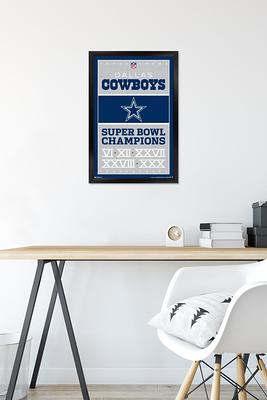 Trends International NFL Dallas Cowboys - Dak Prescott 22 Framed Wall  Poster Prints White Framed Version 22.375 x 34