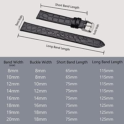 EACHE Leather Watch Bands For Women,Genuine Leather Watch Straps for ladies  12mm 14mm 16mm 18mm 20mm : : Clothing, Shoes & Accessories