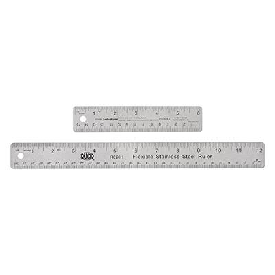 3 Pieces Stainless Steel Cork Back Rulers Set 1 Piece 12 Inch and 2 Pieces  6 Inch Non Slip Straight Edge Rulers with Inch and Metric Graduations for