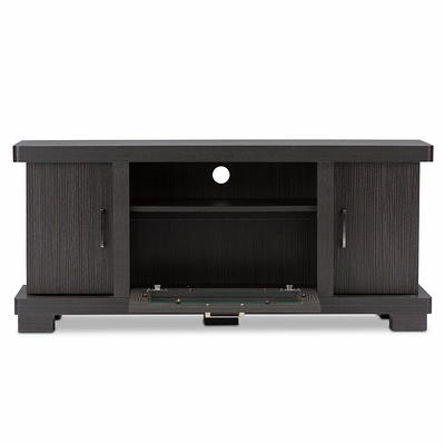 Baxton Studio Viveka 70 Inch Dark Brown Wood TV Cabinet with 2