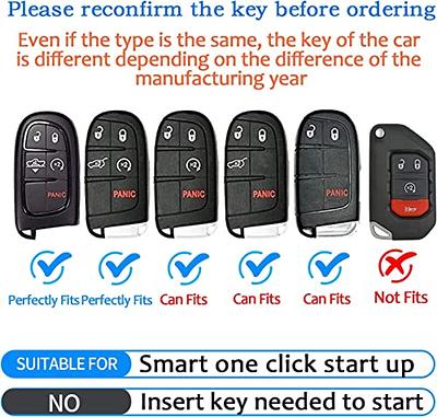  OFFCURVE for Jeep Dodge Key Fob Cover with Keychain, Key Fob  Cover Case for Jeep Grand Cherokee Renegade Chrysler Dodge RAM Journey Dart  Fiat Durango Challenger Accessories Car Key Holder, Black 