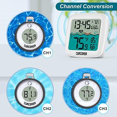 Urageuxy Pool Thermometer Floating Easy Read Digital Pool Thermometer  Wireless Indoor Outdoor Temperature Monitor for Swimming Pool, SPA,  Bathtub