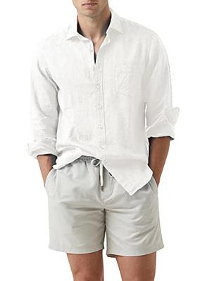 COOFANDY Mens Linen Shirt Long Sleeve Beach Button Down Shirts Summer  Vacation Shirts Cotton Green Tops (Army Green XL : : Clothing,  Shoes & Accessories
