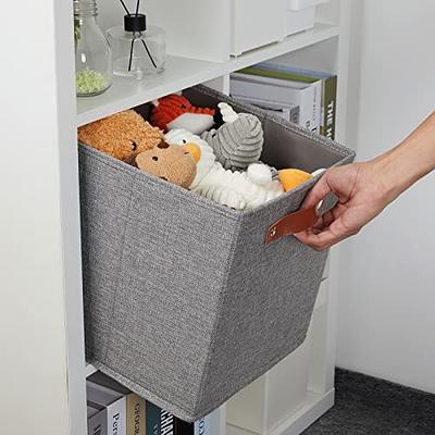 Woven Storage Baskets For Organizing - 4 Fabric Empty Organizer Bins With  Handles - Great Bin For Organization