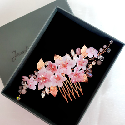 Cherry blossom hair comb Pink sakura hair accessories