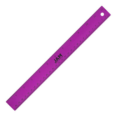 Jam Paper Strong Aluminum Ruler - 12 - Metal Ruler with Non-Skid