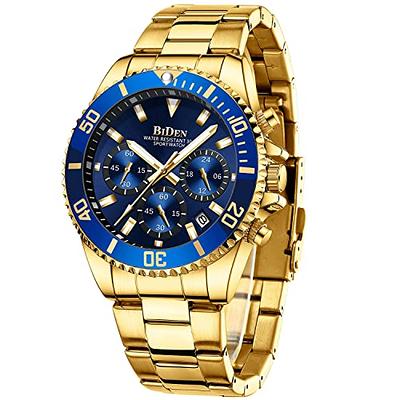 Black Watch for Men Large Face Stainless Steel Diamond Watches with Date  Gold Roman Number Fashion Men's Chronograph Watches Waterproof Luminous  Easy Read Mens Multi-Function Quartz Watch for Men - Yahoo Shopping