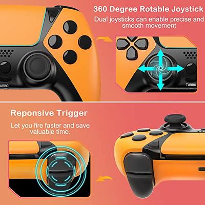 Elite Control Replacement for PS4 Controller, Wireless Controller Work with Playstation  4 Controller,for PS4 Remote Joystick Gamepad Control w/Charging Cable Blue  
