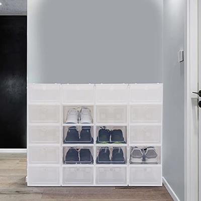 24pcs Plastic Shoe Box Set Foldable Storage Clear Home Use