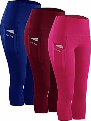 NELEUS 3 Pack Workout Running Capris Tummy Control High Waist Yoga Leggings  Yoga Pants,9027,Dark red,Blue,Rose red,XL,EU 2XL - Yahoo Shopping