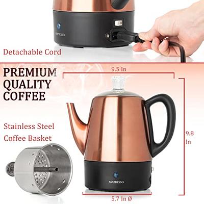 Mixpresso Electric Coffee Percolator Copper Body with Stainless Steel Lids  Coffee Maker, Percolator Electric Pot - 4 Cups, Copper Camping Coffee Pot -  Yahoo Shopping