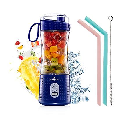 Portable Blender for Shakes and Smoothies, USB Rechargeable Personal  Blender, Mini Blender with a 17.6oz Capacity, Strong Stainless-Steel  Blades, and