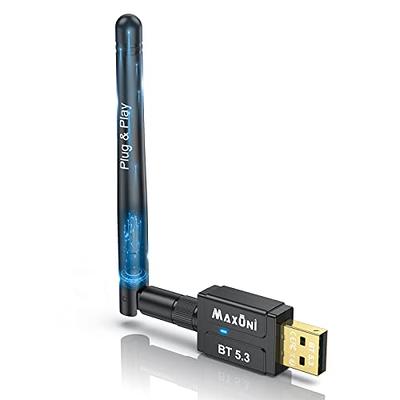 Zexmte Bluetooth USB Adapter for PC,Bluetooth 5.3 Dongle with Antena 100m  Long Range Signal Receiver Computer Adapter Supports Windows 11/10/8.1 