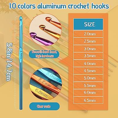 3.0mm and 3.5mm Crochet Hook，2pack Size Crochet Hook Aluminum Soft Grip  Rubber Handle Needles,Ergonomic Handle Crochet Hooks Set, Crochet Needle  for