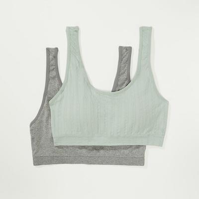 Lucky Brand 2 Pack Ribbed Bra Set in Medium Light Green, Size M - Yahoo  Shopping