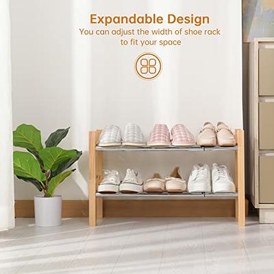 Whitmor 2-Tier, White Expandable and Stackable Shoe Rack