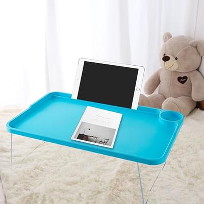 Lap Desk Stand, Foldable Laptop Bed Desk with Legs, Portable Laptop Bed  Tray with iPad Slots, Small Lazy Laptop Table for Adults/Students/Kids,  Eating Working Gaming Desk for Couch/Sofa/Floor, HJ1840 