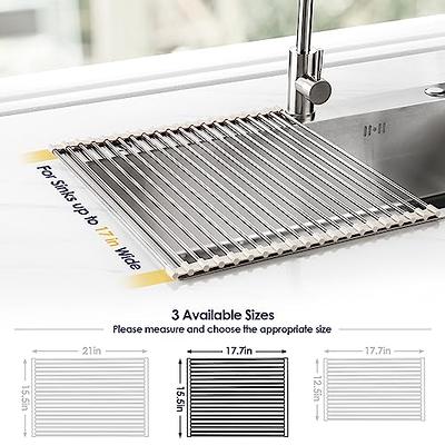 Tomorotec 17.7 x 15.5 Roll Up Dish Drying Rack Over Sink Drying