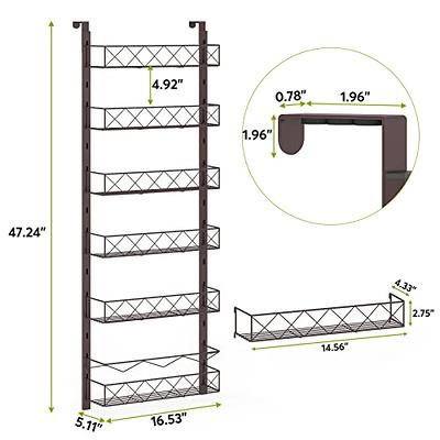 1Easylife Over The Door Pantry Organizer Rack, 6-Tier Adjustable Pantry  Organization and Storage, Heavy-duty Metal Door Spice Rack with Detachable