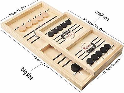 Fast Sling Puck Game - Large Size, Wooden Hockey Game Pucket Board Game,  Battle Winner Slingshot Game, Fast-Paced Fun Board Game for a Family Game